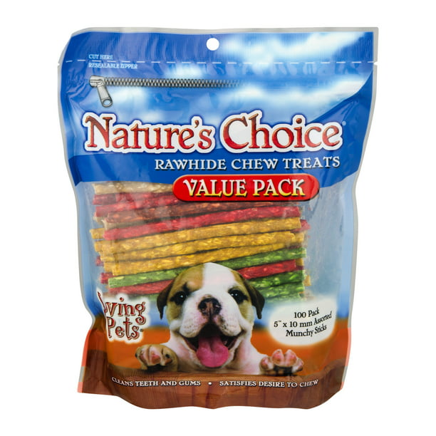 Natures Choice Football Shaped Natrural Rawhide Dog Chew Cleans Teeth And Gums